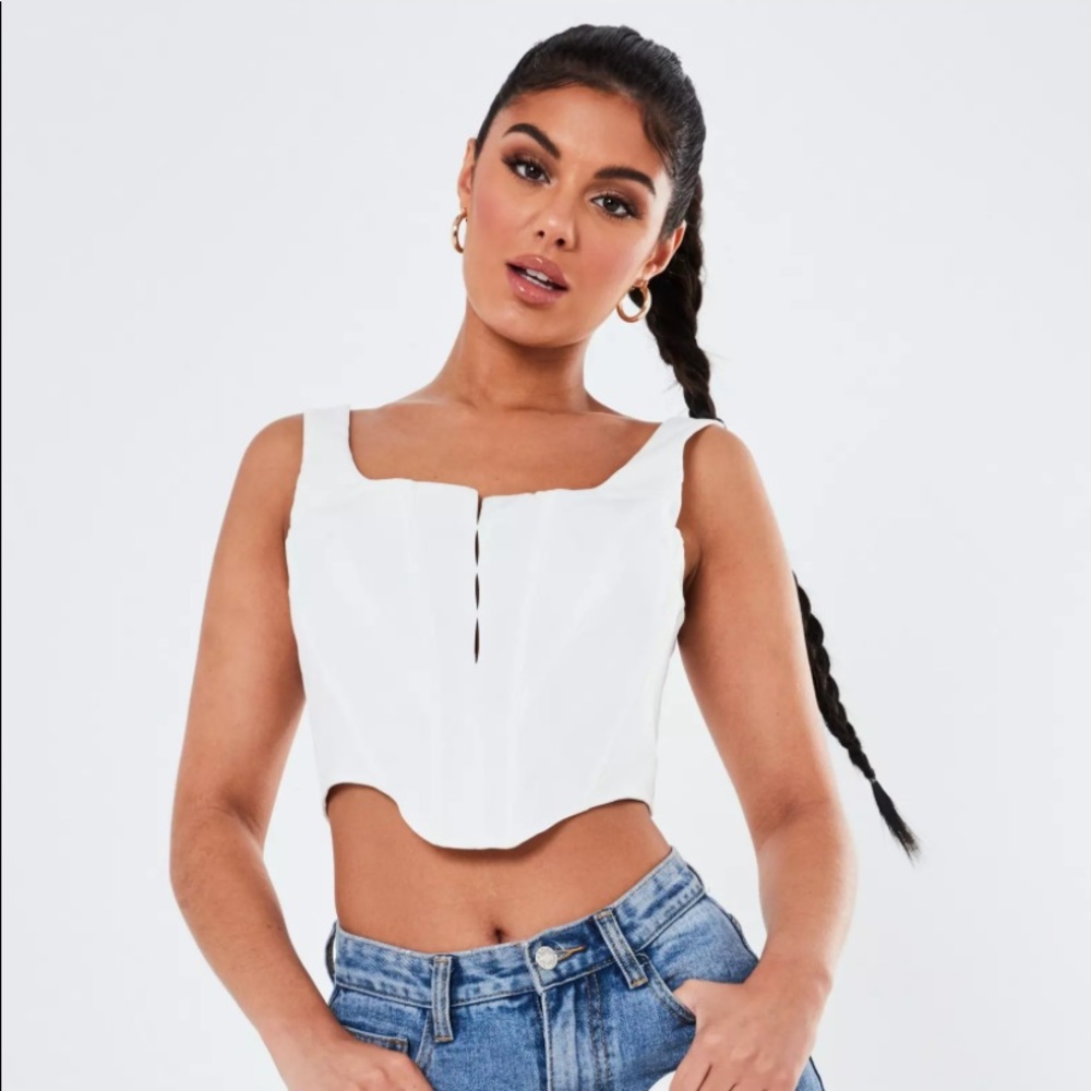 Missguided white corset top size 2 NWT